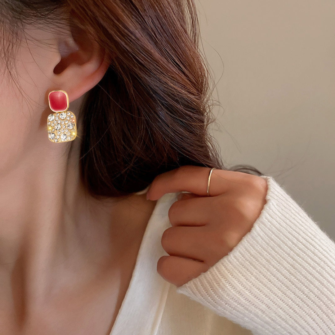 Duchess Red Crystal Drops Earring