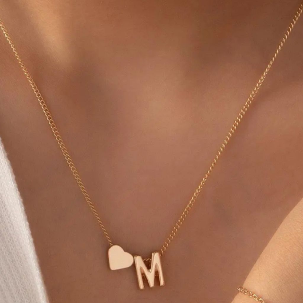M Heart Necklace