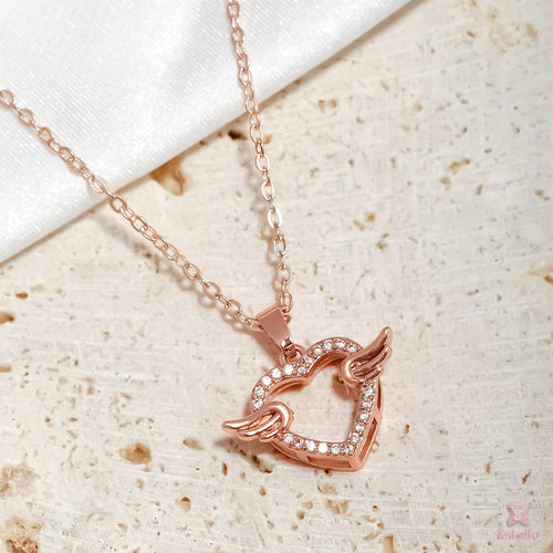 Winged Heart Choker Necklace