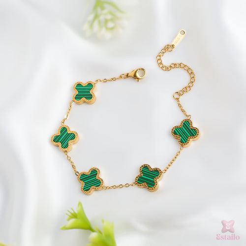 Ethereal Green Clover Bracelet