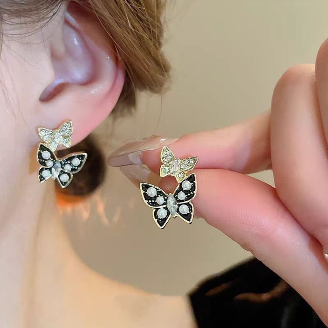 Midnight Monarch Studs Earrings