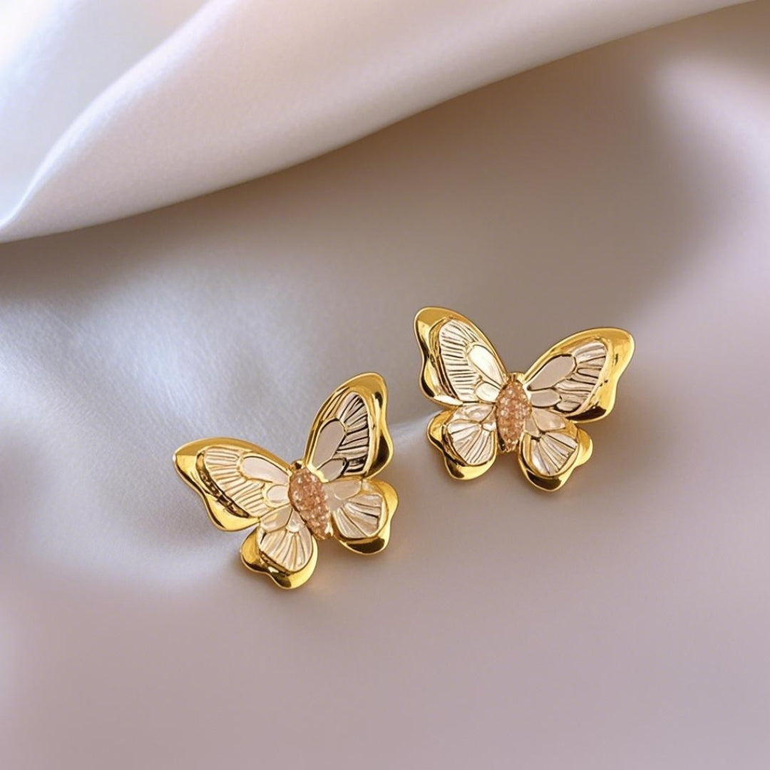 Golden Flutter Studs Earring