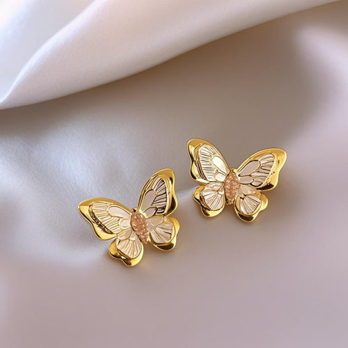 Golden Flutter Studs Earring