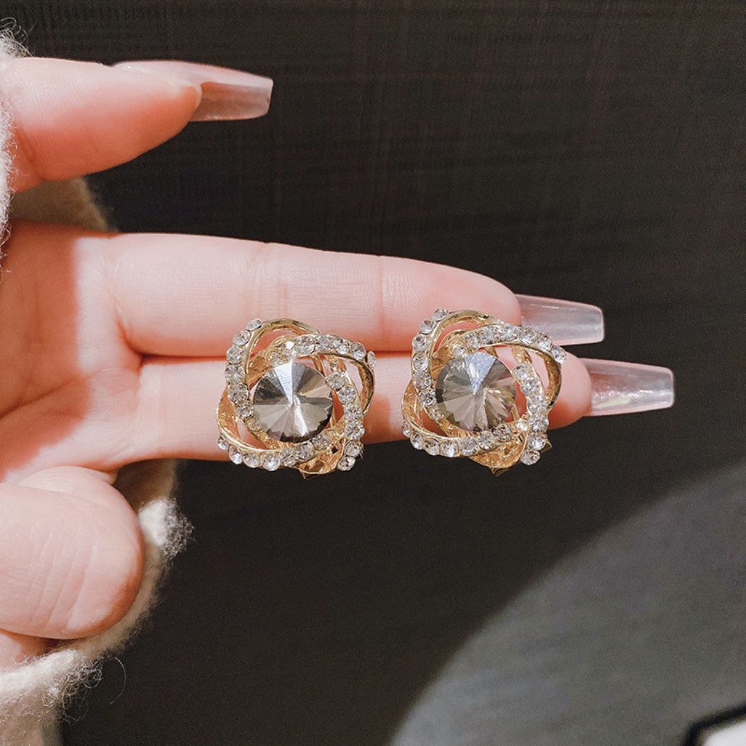 Glimmering Bloom Studs Earrings