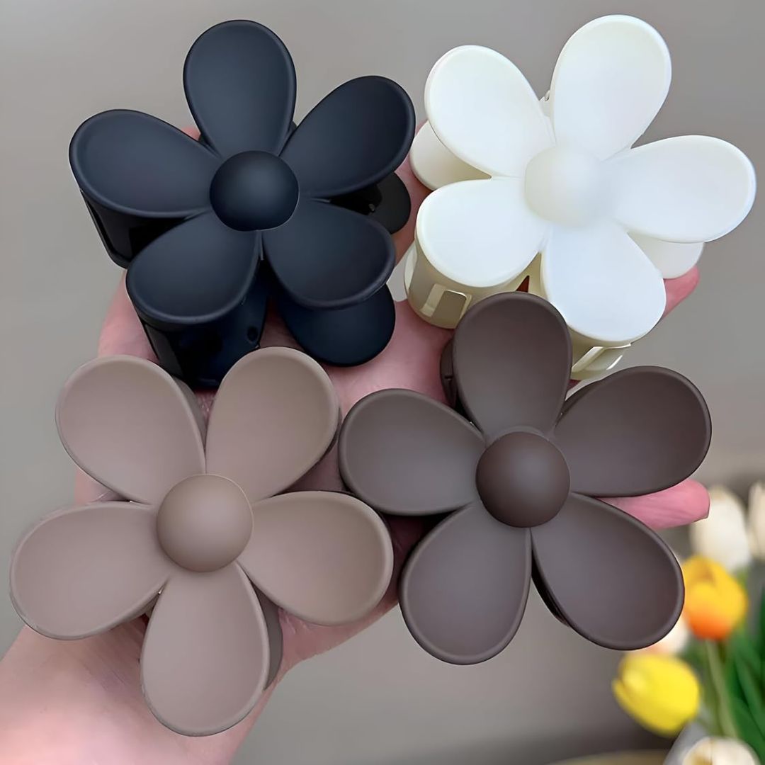 Matte Flower Claw Clips