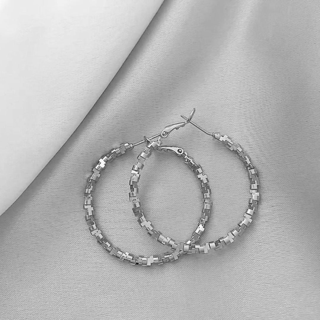 Modern Pave Hoop Earrings