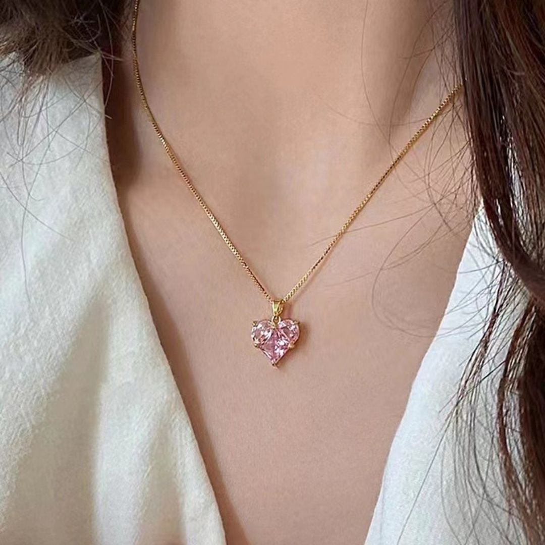 Sweetheart Rose Crystal Chain Necklace