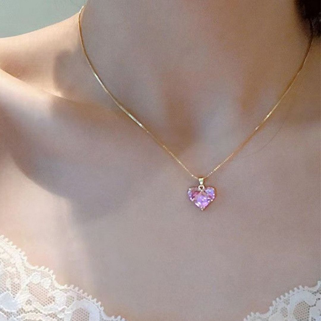 Sweetheart Rose Crystal Chain Necklace