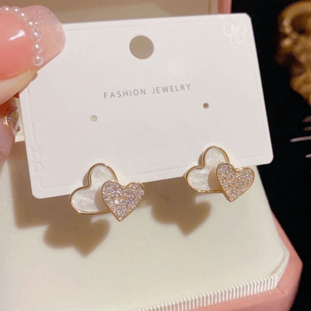 Everlasting Love Heart Studs Earrings