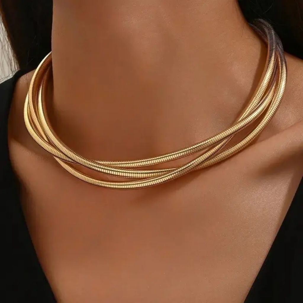 Moody Gold Twirl Necklace
