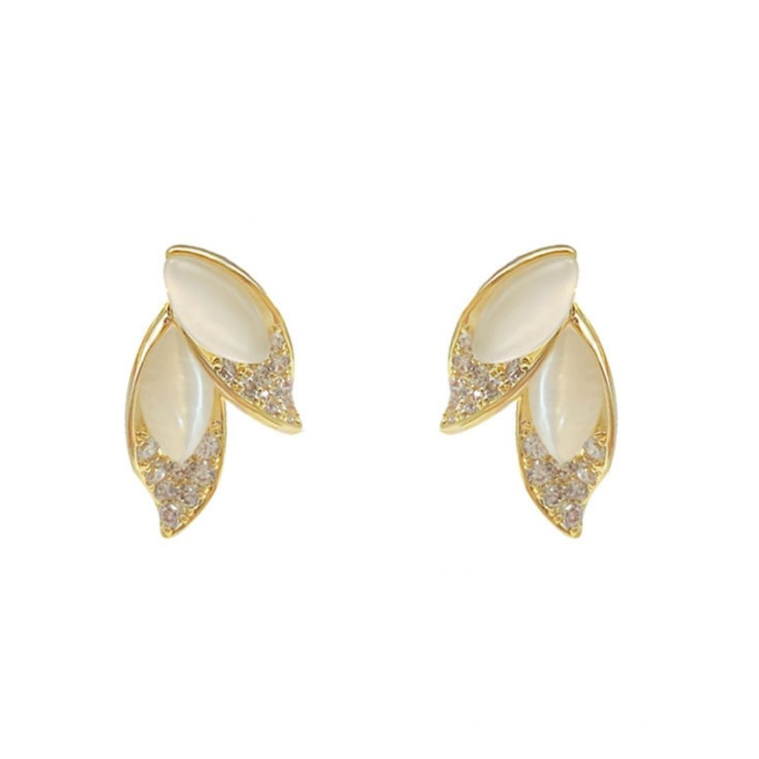 Gold Leaf Drop Earrings