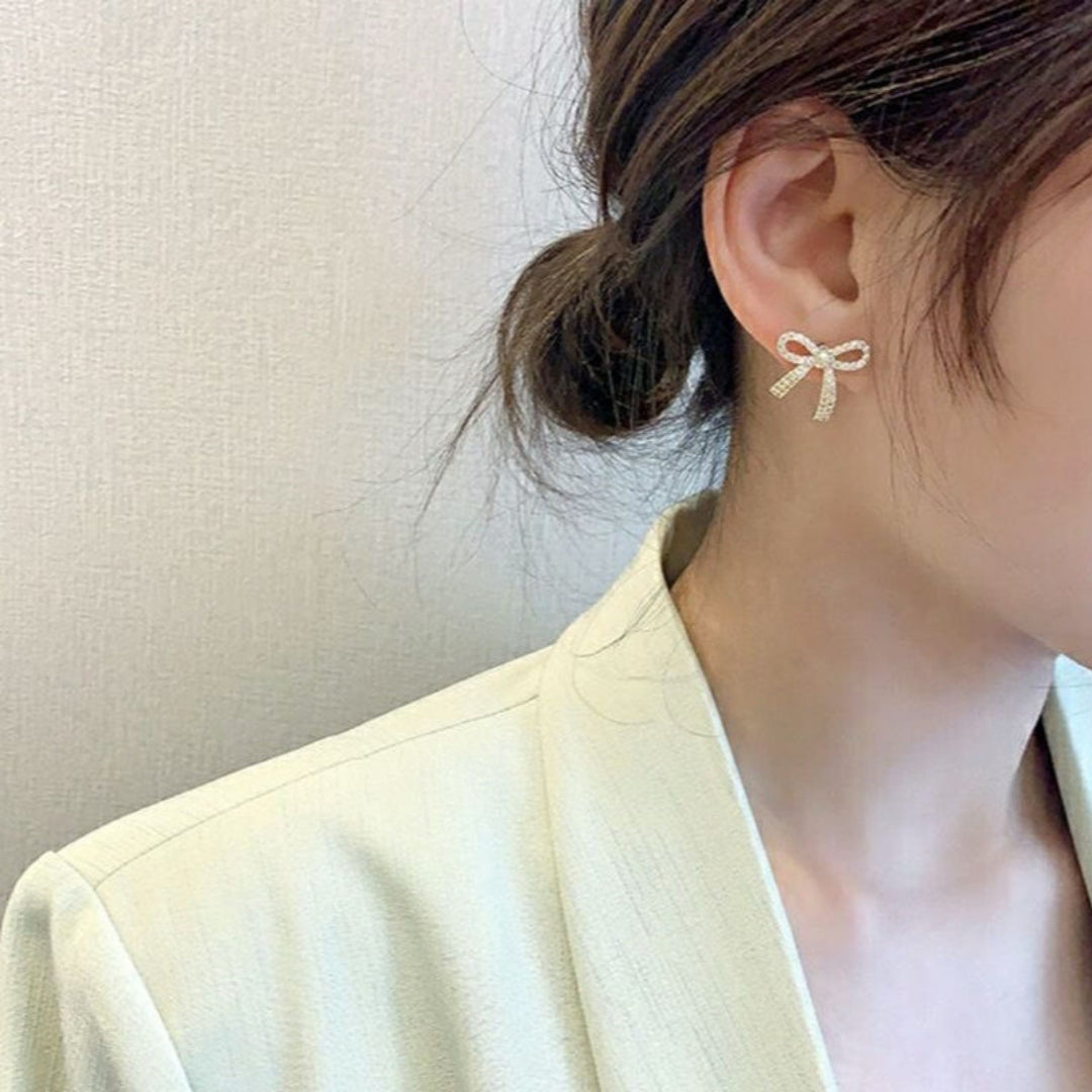 Shimmering Bow Bliss Earrings