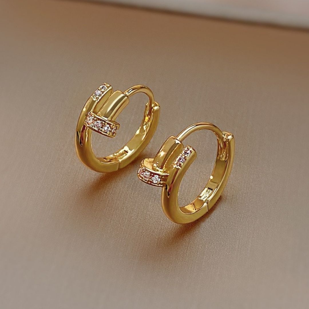 Radiant Edge Huggies Earrings