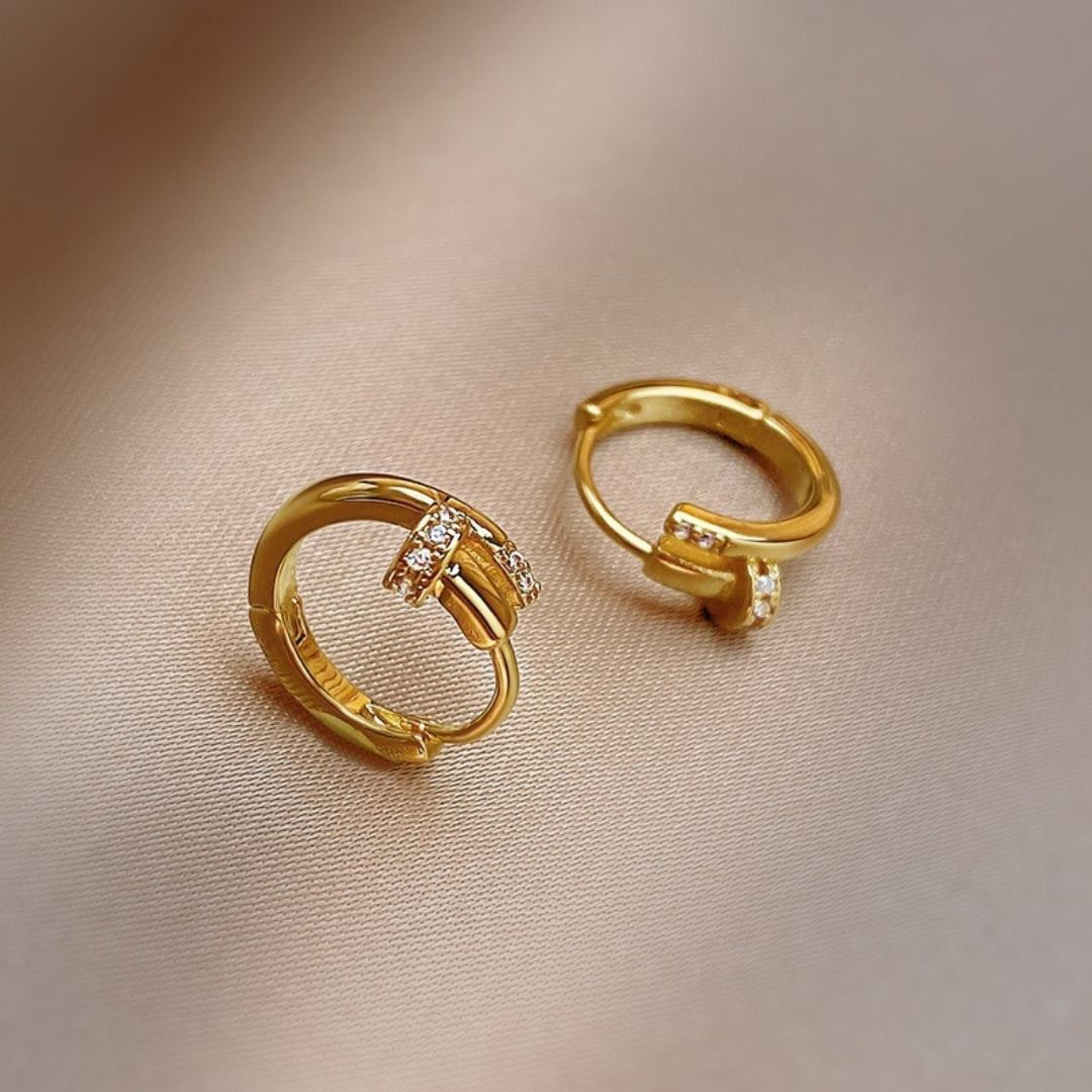 Radiant Edge Huggies Earrings