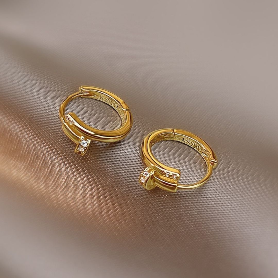 Radiant Edge Huggies Earrings
