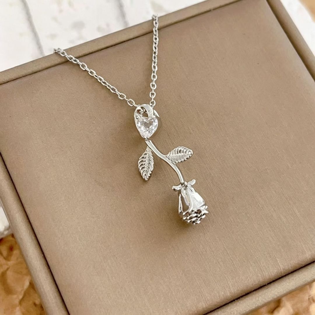 Midnight Meadow Rose Necklace