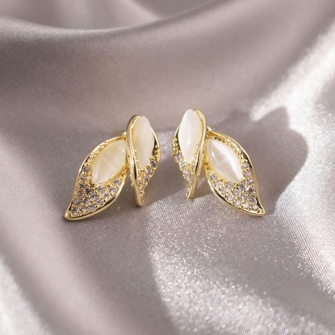 Gold Leaf Drop Earrings