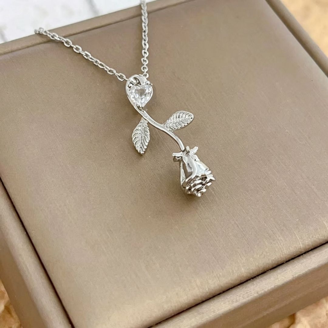 Midnight Meadow Rose Necklace