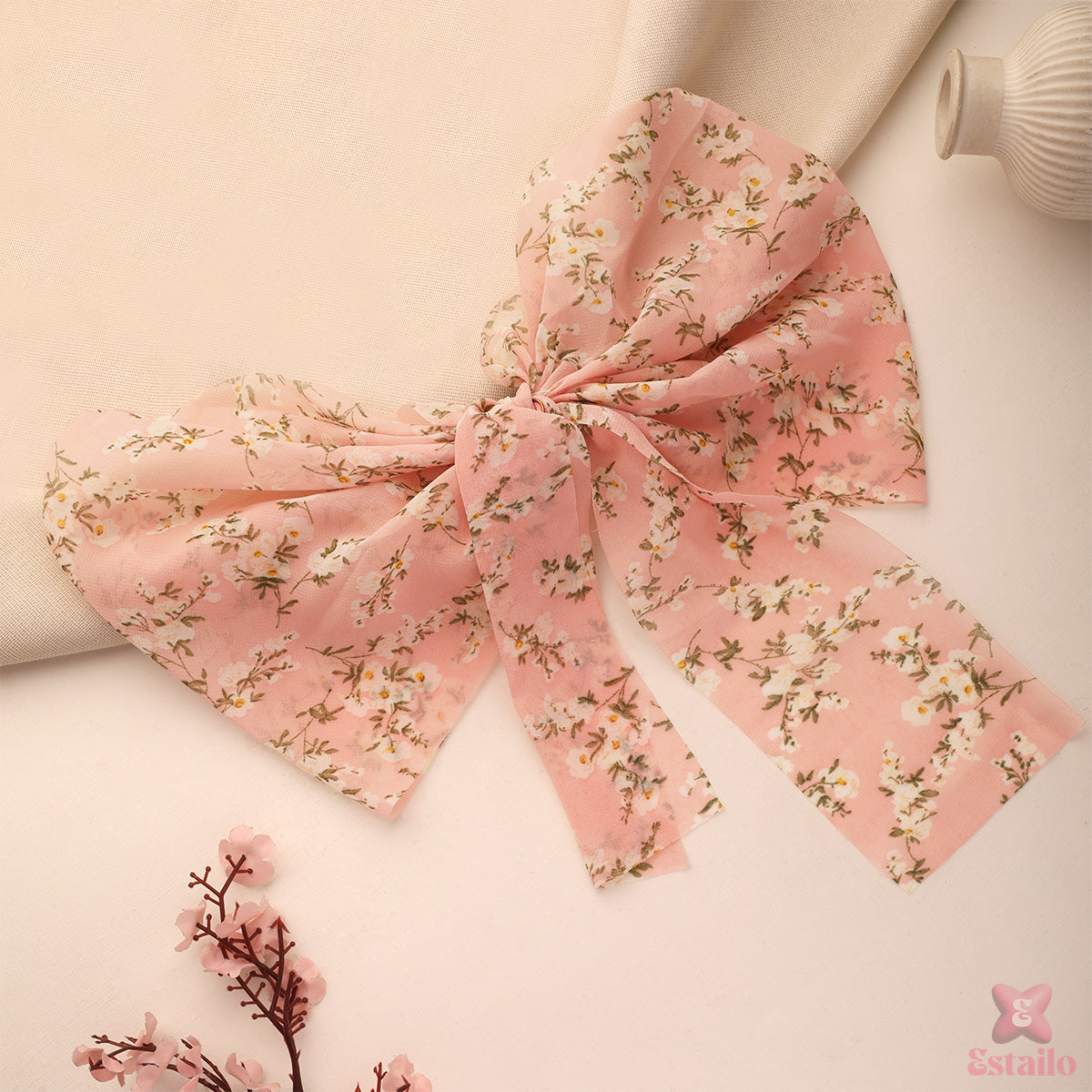 Dainty Bow Scrunchie Hair Clip