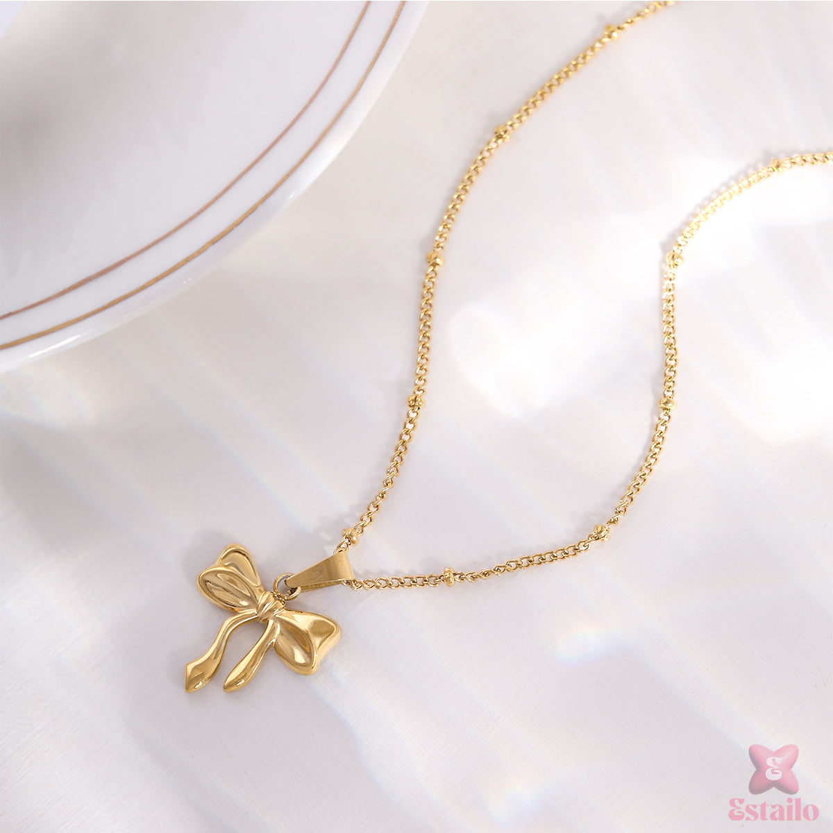Bow Charm Necklace
