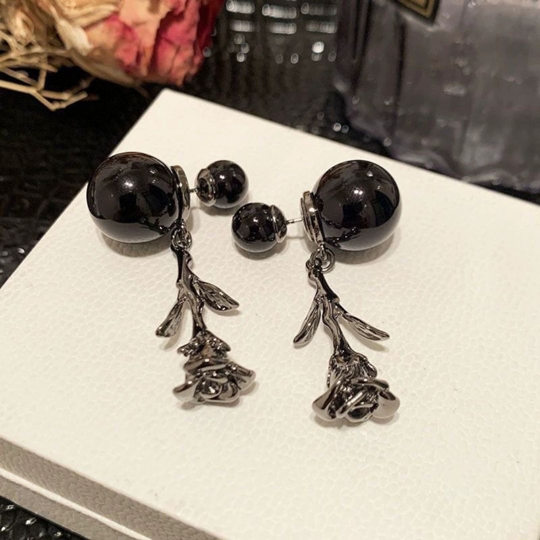 Shadowed Rosette Drops Earrings