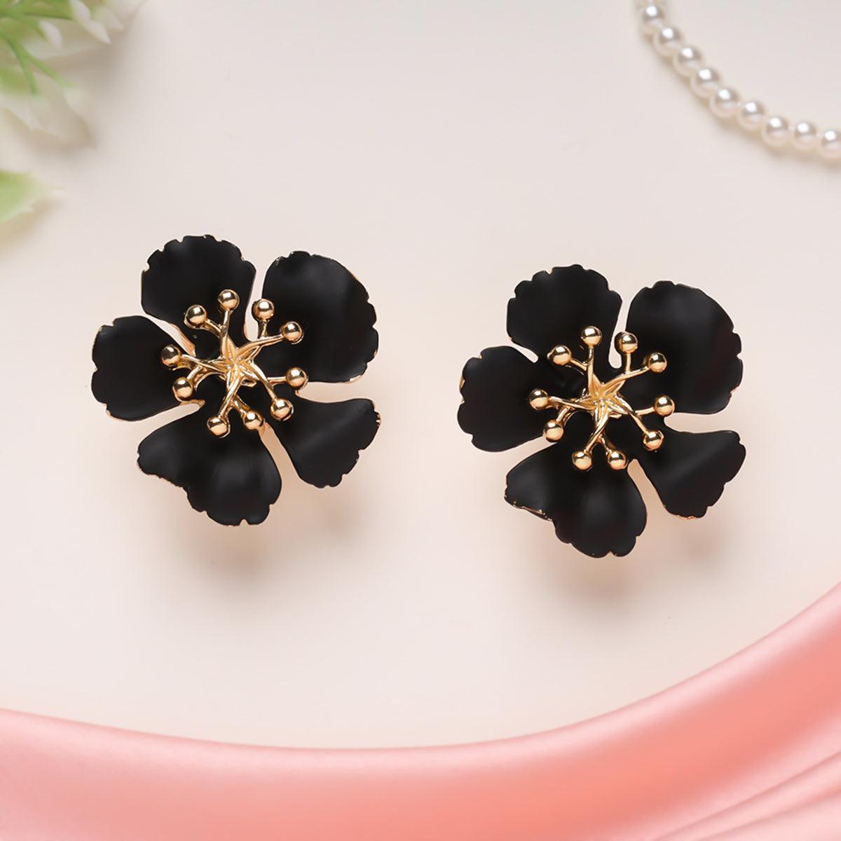 Midnight Rose Stud Earrings