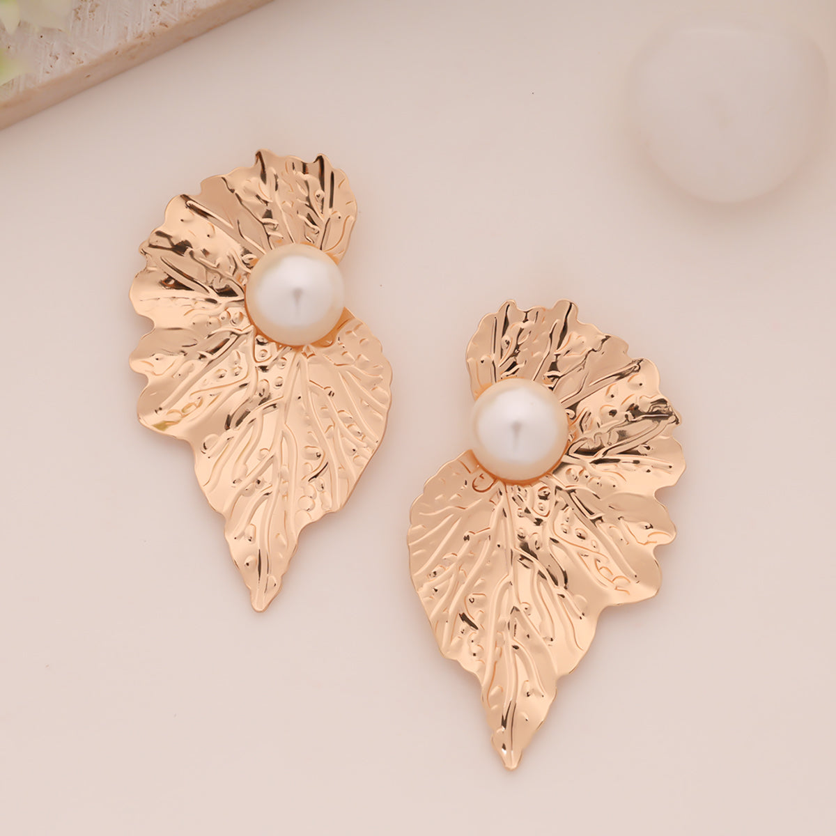 Pearl Petal Statement Earrings