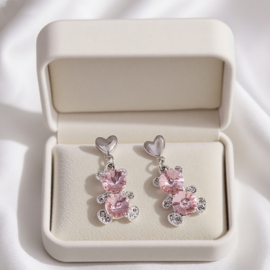 Pink Teddy Love Earrings