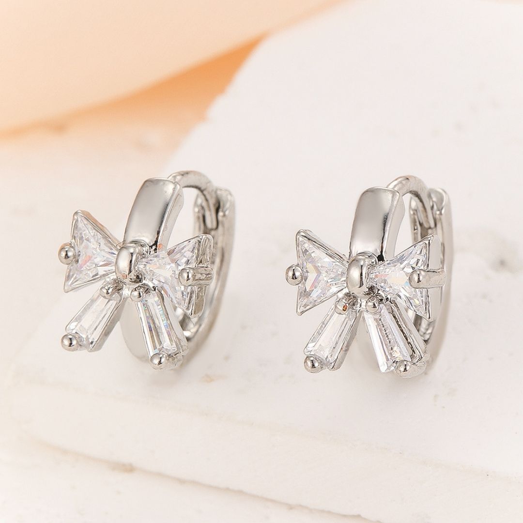 Silver Bowknot Earrings