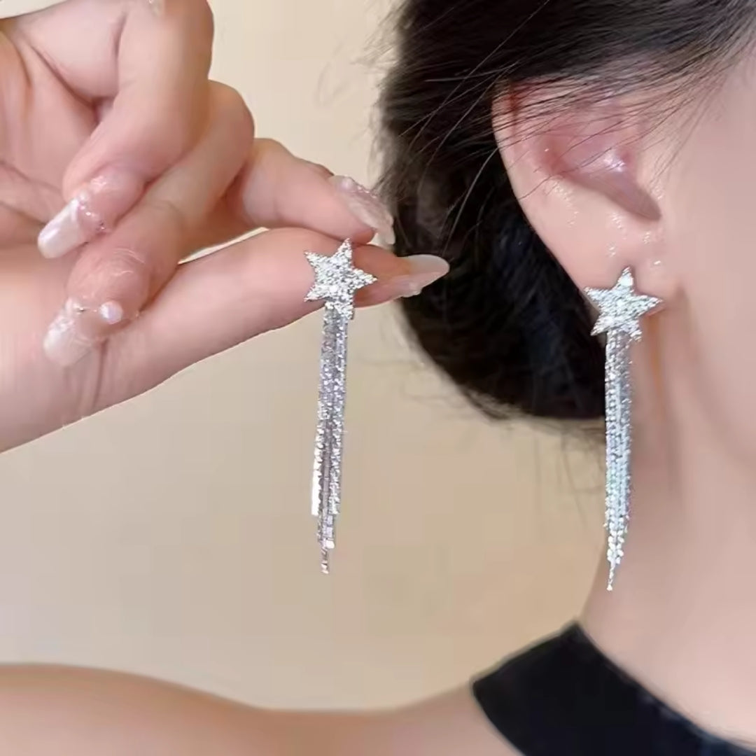 Aim For The Star Chain Earrings