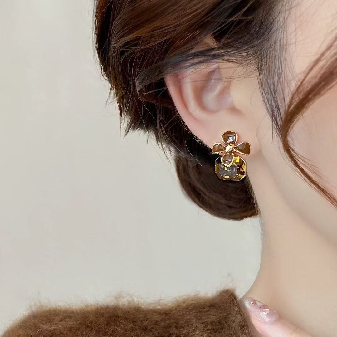 Smoky Quartz Petals Earrings