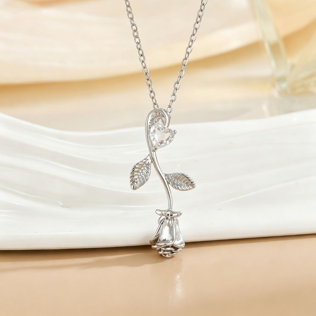 Midnight Meadow Rose Necklace