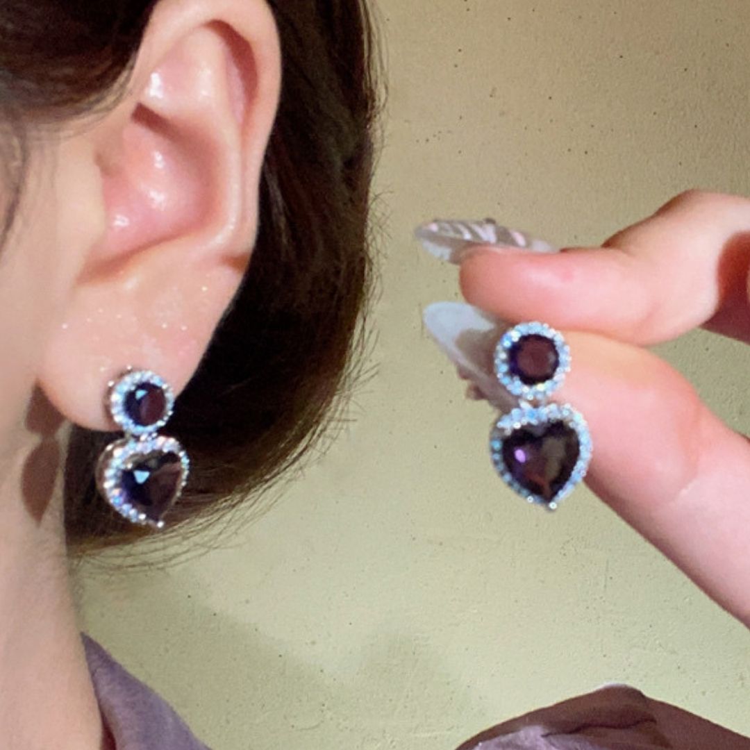 Midnight Amore Drop Studs Earrings