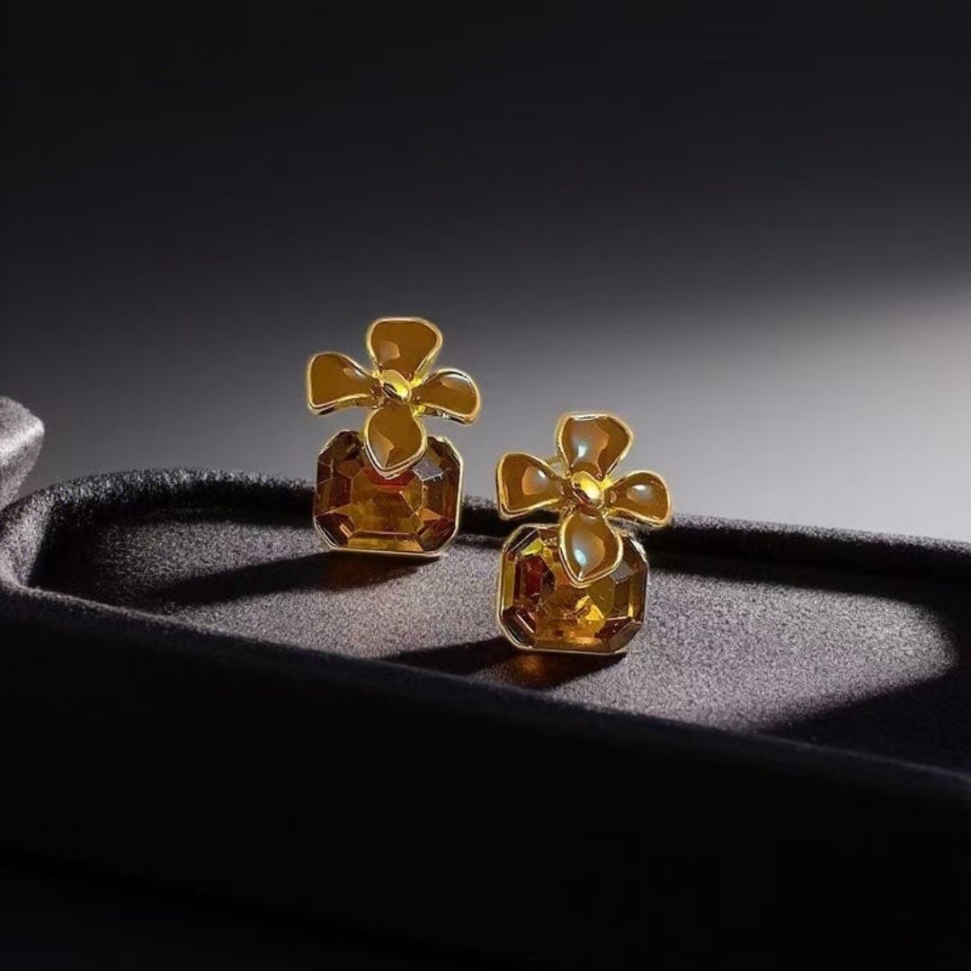 Smoky Quartz Petals Earrings