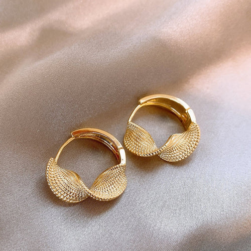 Golden Weave Hoops Earrings