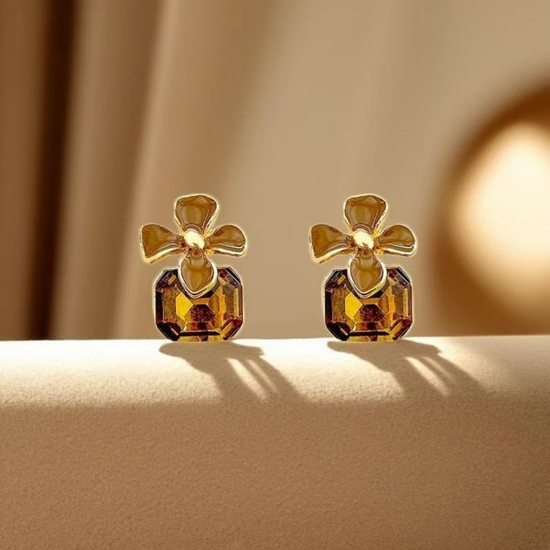 Smoky Quartz Petals Earrings