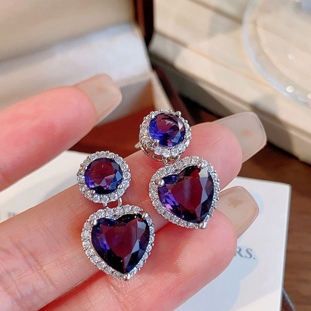 Midnight Amore Drop Studs Earrings