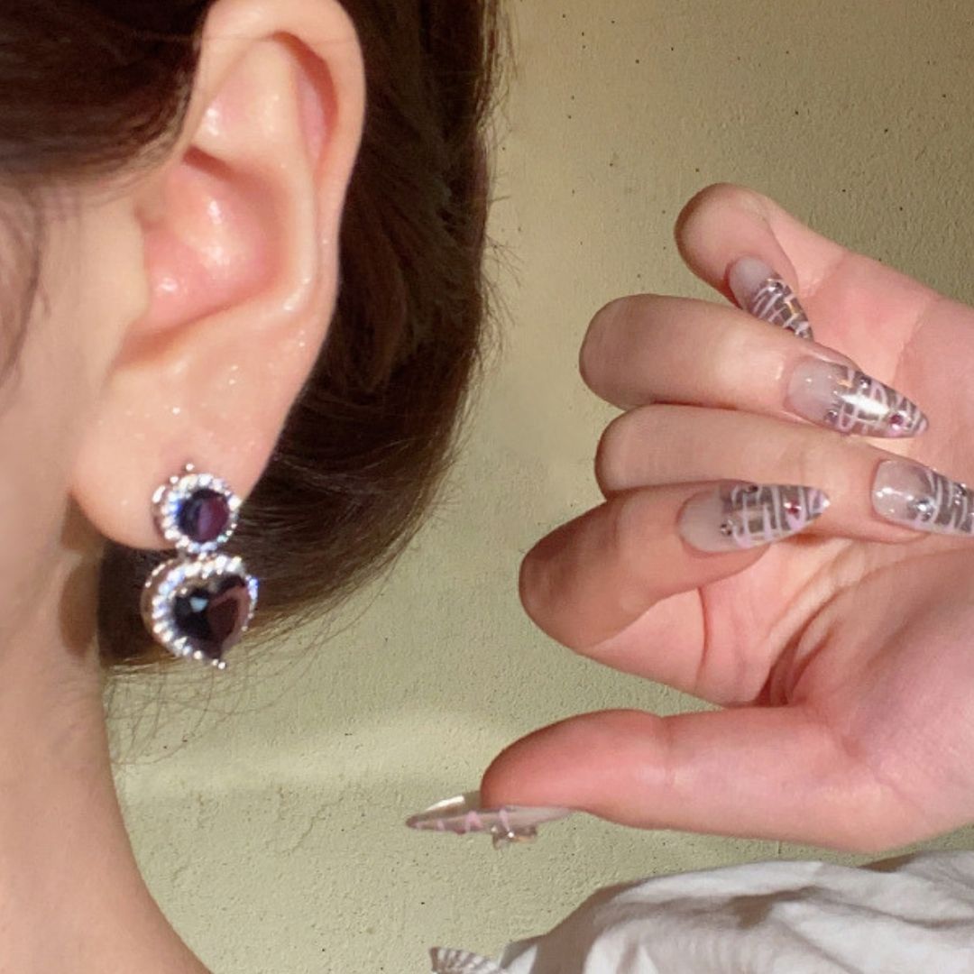 Midnight Amore Drop Studs Earrings