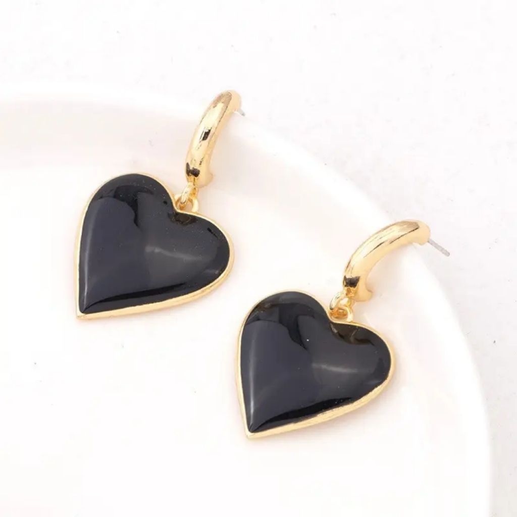 Midnight Heart Earrings