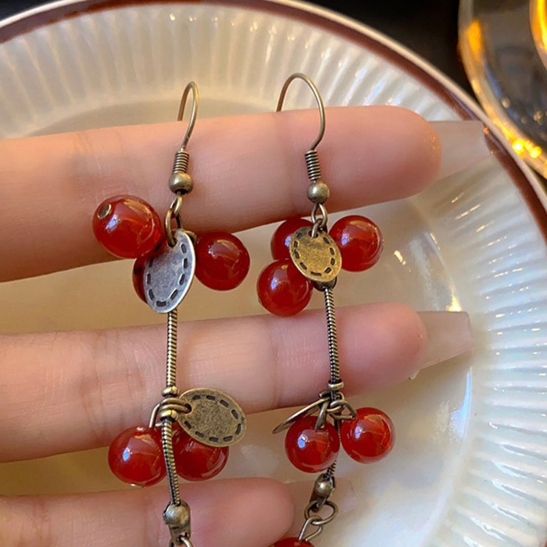 Summer Orchard Cherry Drops Earrings