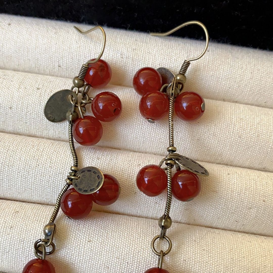 Summer Orchard Cherry Drops Earrings
