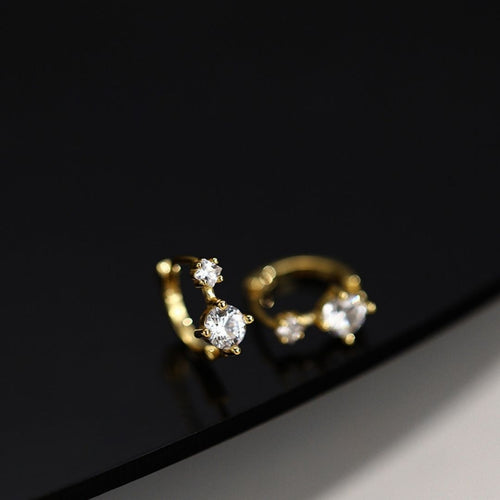 Twin Crystal Huggies Earrings