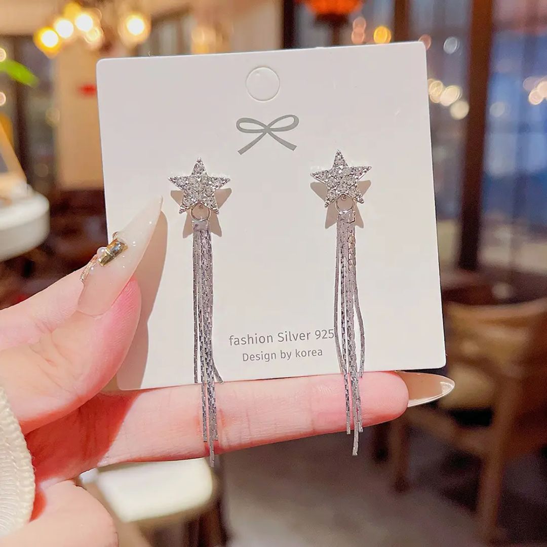 Aim For The Star Chain Earrings