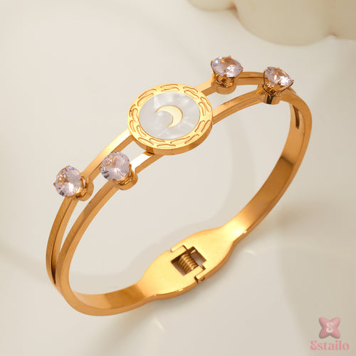Crescent Moon Gemstone Bracelet