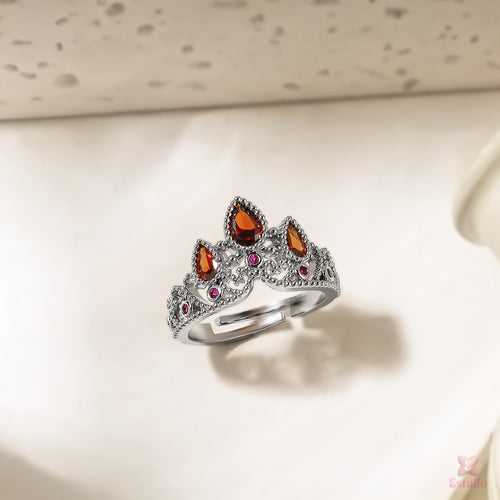 Garnet Crown Ring