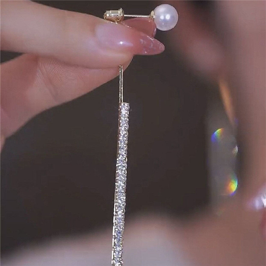Sophisticated Pearl Dangle Tassels Earrings