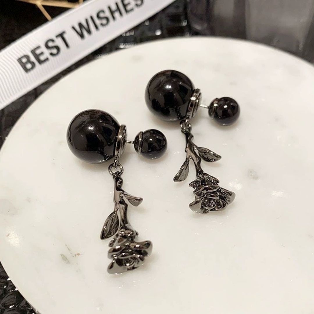 Shadowed Rosette Drops Earrings