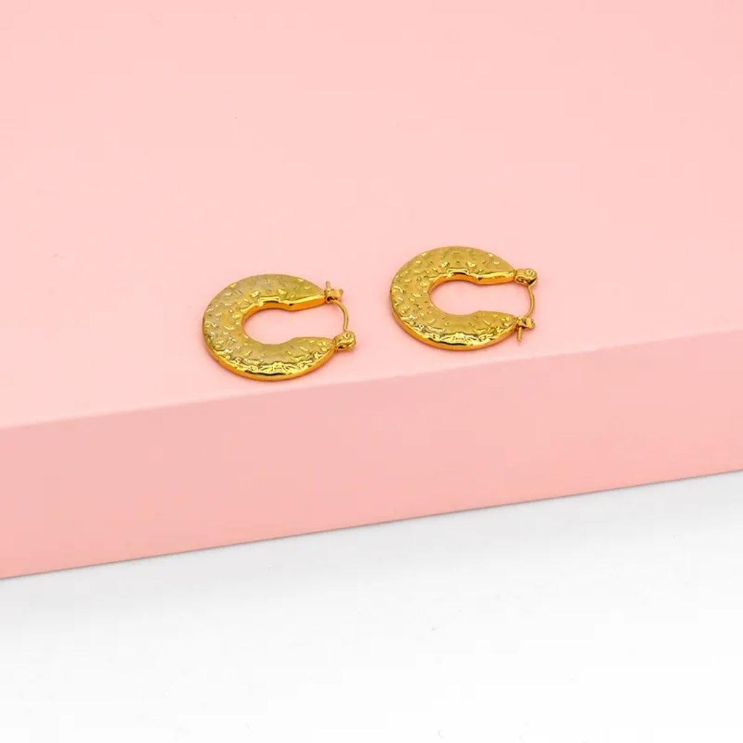 Golden Anti-Tarnish Hoops Earrings