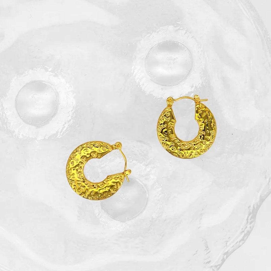 Golden Anti-Tarnish Hoops Earrings