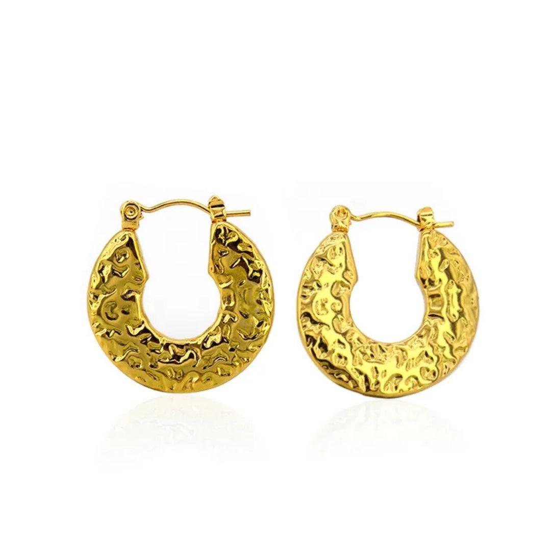 Golden Anti-Tarnish Hoops Earrings